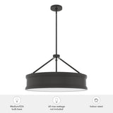 Hunter Capshaw 6-Light Noble Bronze Traditional Frosted Glass Drum LED Large Hanging Kitchen Island Light