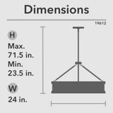 Hunter Capshaw 6-Light Noble Bronze Traditional Frosted Glass Drum LED Large Hanging Kitchen Island Light