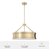 Hunter Capshaw 5-Light Alturas Gold Traditional Frosted Glass Drum LED Medium Hanging Kitchen Island Light