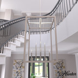 Hunter Squire Manor 8-Light Brushed Nickel Modern/Contemporary Square LED Medium Hanging Kitchen Island Light