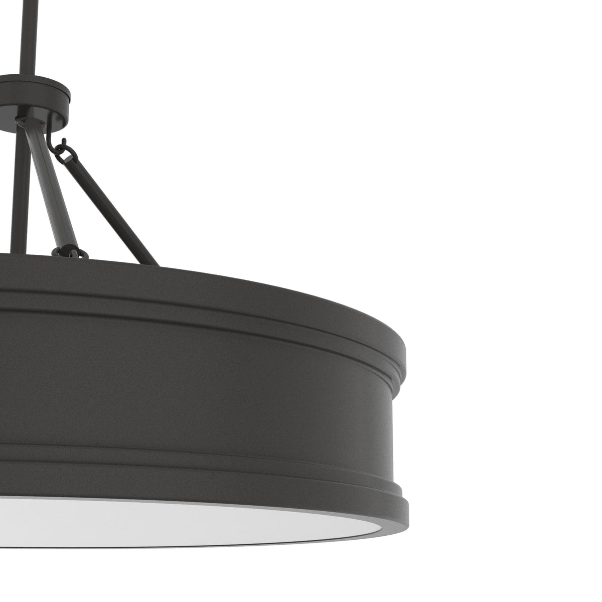 Hunter Capshaw 6-Light Noble Bronze Traditional Frosted Glass Drum LED Large Hanging Kitchen Island Light