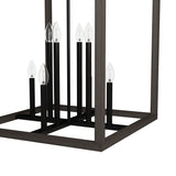 Hunter Squire Manor 8-Light Matte Black Modern/Contemporary Square LED Medium Hanging Kitchen Island Light