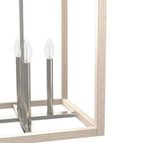 Hunter Squire Manor 4-Light Brushed Nickel Modern/Contemporary Square LED Medium Hanging Kitchen Island Light