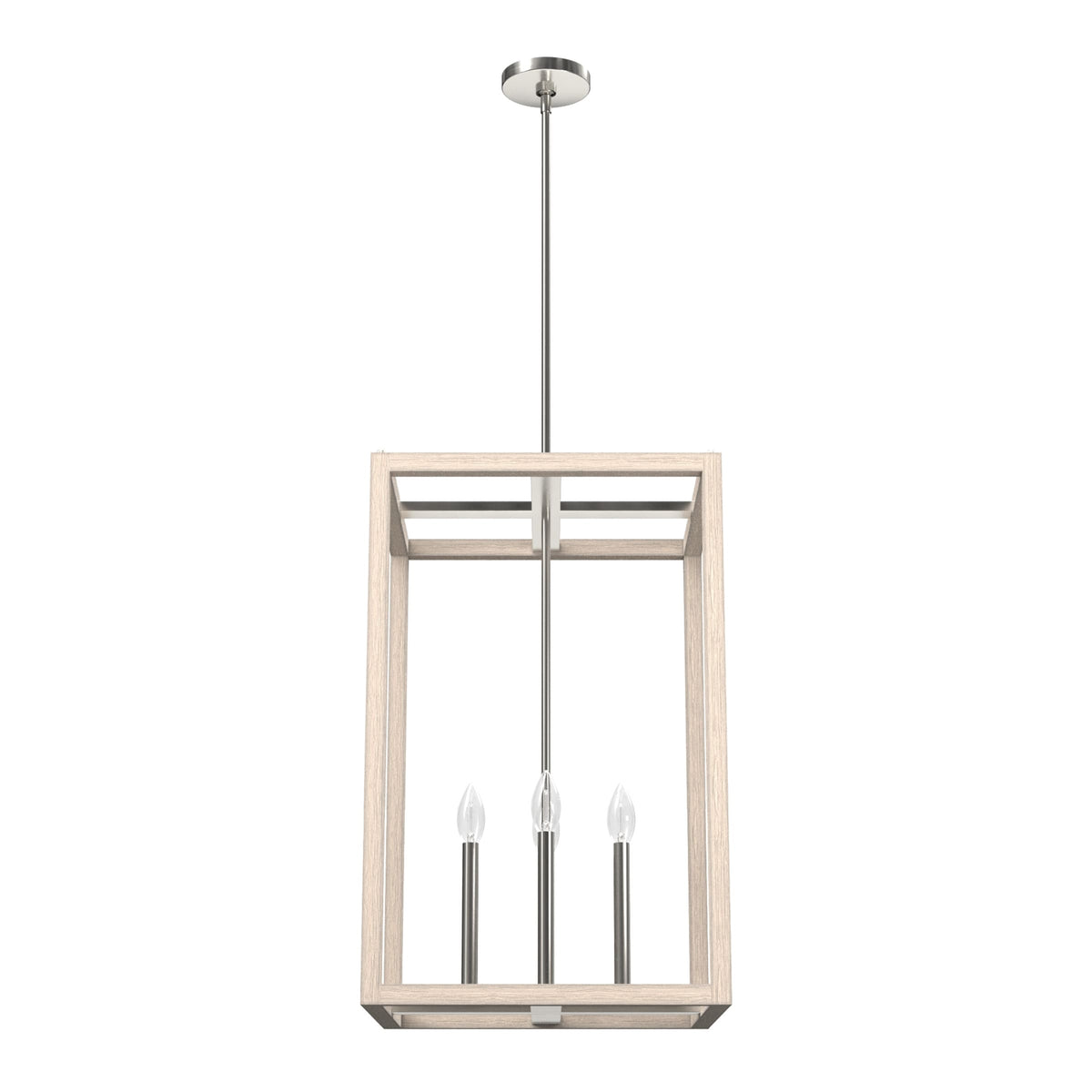 Hunter Squire Manor 4-Light Brushed Nickel Modern/Contemporary Square LED Medium Hanging Kitchen Island Light