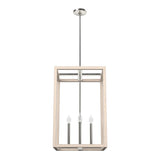 Hunter Squire Manor 4-Light Brushed Nickel Modern/Contemporary Square LED Medium Hanging Kitchen Island Light