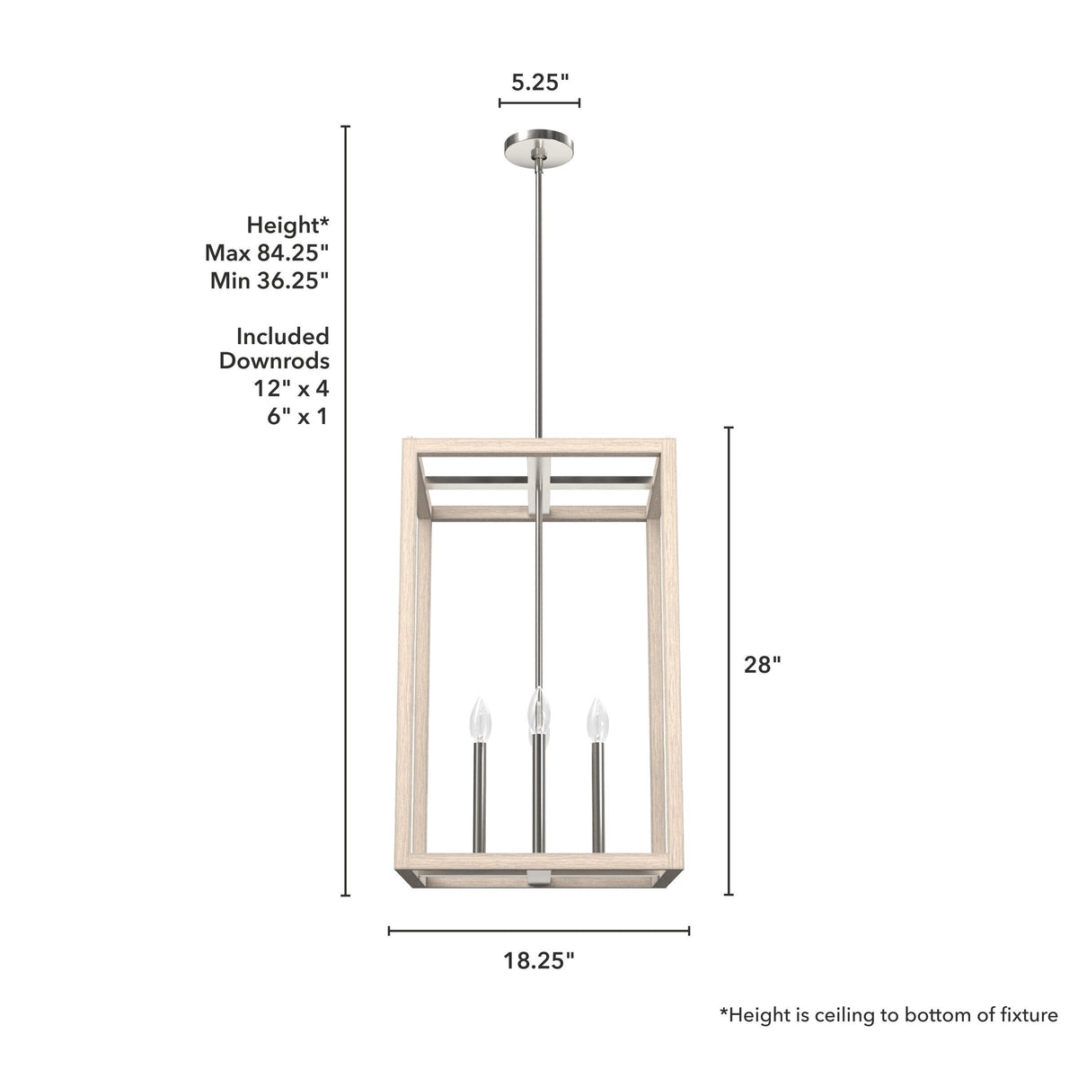 Hunter Squire Manor 4-Light Brushed Nickel Modern/Contemporary Square LED Medium Hanging Kitchen Island Light