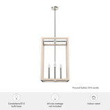 Hunter Squire Manor 4-Light Brushed Nickel Modern/Contemporary Square LED Medium Hanging Kitchen Island Light
