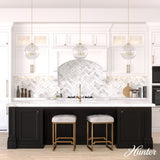 Hunter High Oaks 3-Light Palm Gold Transitional Seeded Glass Globe LED Medium Hanging Pendant Light