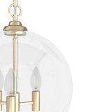 Hunter High Oaks 3-Light Palm Gold Transitional Seeded Glass Globe LED Medium Hanging Pendant Light
