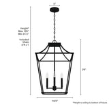 Hunter Laurel Ridge 4-Light Natural Iron Transitional Lantern LED Medium Hanging Kitchen Island Light