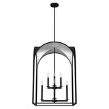 Hunter Dukestown 8-Light Natural Iron Transitional Lantern LED Large Hanging Kitchen Island Light