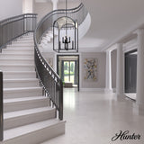 Hunter Dukestown 8-Light Natural Iron Transitional Lantern LED Large Hanging Kitchen Island Light