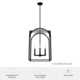 Hunter Dukestown 4-Light Natural Iron Transitional Lantern LED Medium Hanging Kitchen Island Light