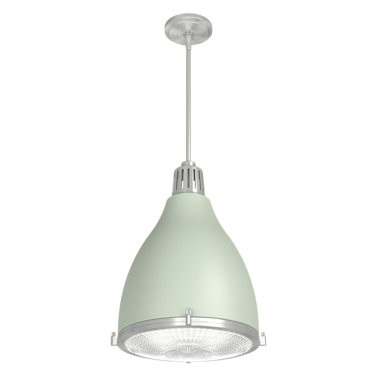 Hunter Bluff View 3-Light Soft Sage Transitional Clear Glass Dome LED Medium Hanging Pendant Light