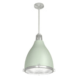 Hunter Bluff View 3-Light Soft Sage Transitional Clear Glass Dome LED Medium Hanging Pendant Light