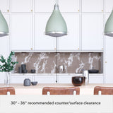 Hunter Bluff View 3-Light Soft Sage Transitional Clear Glass Dome LED Medium Hanging Pendant Light