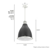 Hunter Bluff View 3-Light Flat Matte Black Transitional Clear Glass Dome LED Medium Hanging Kitchen Island Light