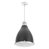 Hunter Bluff View 3-Light Flat Matte Black Transitional Clear Glass Dome LED Medium Hanging Kitchen Island Light