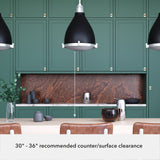 Hunter Bluff View 3-Light Flat Matte Black Transitional Clear Glass Dome LED Medium Hanging Kitchen Island Light