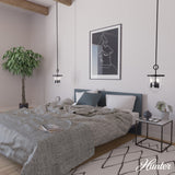 Hunter Belltown 3-Light Natural Iron Transitional Clear Glass Urn LED Medium Hanging Pendant Light