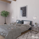 Hunter Belltown 3-Light Rustic White Transitional Clear Glass Urn LED Medium Hanging Pendant Light