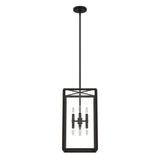 Hunter Felippe 8-Light Onyx Bengal Modern/Contemporary Seeded Glass Lantern LED Medium Hanging Pendant Light