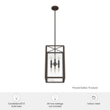 Hunter Felippe 8-Light Onyx Bengal Modern/Contemporary Seeded Glass Lantern LED Medium Hanging Pendant Light