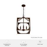 Hunter Highland Hill 4-Light Textured Rust Traditional Lantern LED Medium Hanging Pendant Light