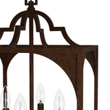 Hunter Highland Hill 4-Light Textured Rust Traditional Lantern LED Medium Hanging Pendant Light