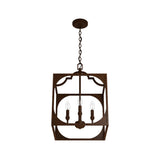 Hunter Highland Hill 4-Light Textured Rust Traditional Lantern LED Medium Hanging Pendant Light