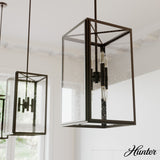 Hunter Felippe 8-Light Onyx Bengal Modern/Contemporary Seeded Glass Lantern LED Medium Hanging Pendant Light