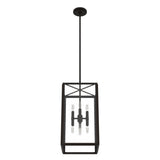 Hunter Felippe 8-Light Onyx Bengal Modern/Contemporary Seeded Glass Lantern LED Medium Hanging Pendant Light