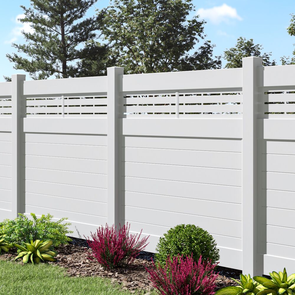 Freedom Barington/Newbeck DSP 9-ft H x 5-in W White Vinyl Line Fence Post (Assembled)