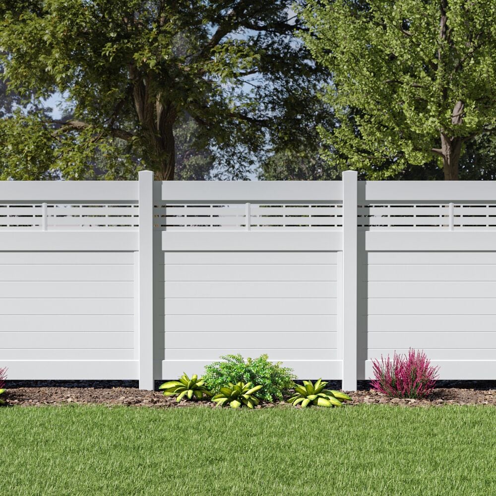 Freedom Barington/Newbeck DSP 9-ft H x 5-in W White Vinyl Line Fence Post (Assembled)