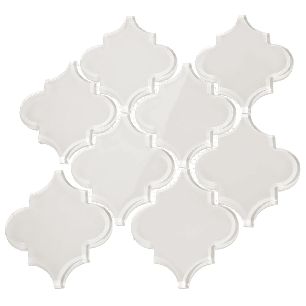 Giorbello Arabesque Mosaic Alabaster 4-in x 4-in Glossy Glass Wall Tile (7.89-sq. ft/ Carton)