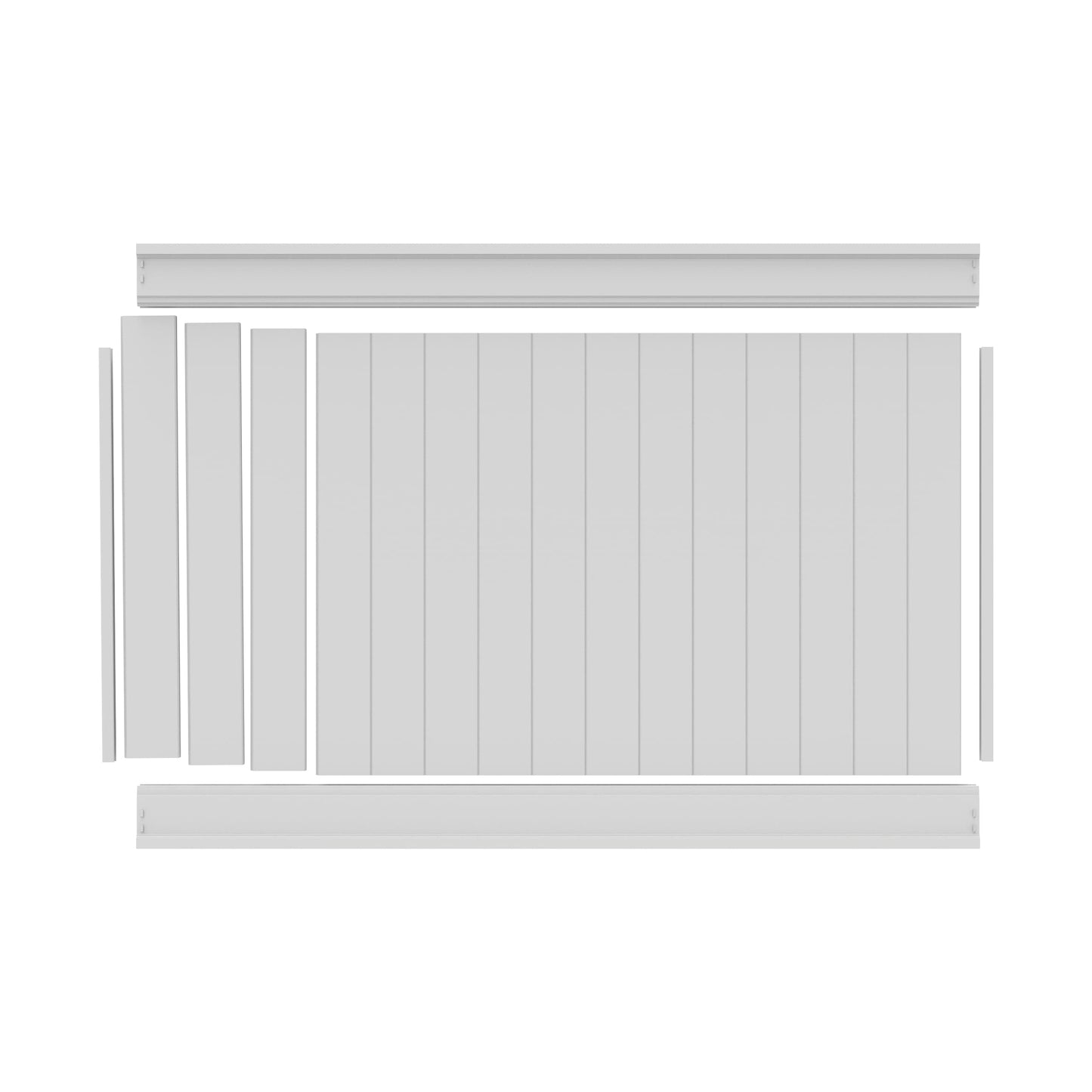 Freedom Emblem 5-ft H x 8-ft W White Privacy Vinyl Flat-top Fence Panel (Unassembled)