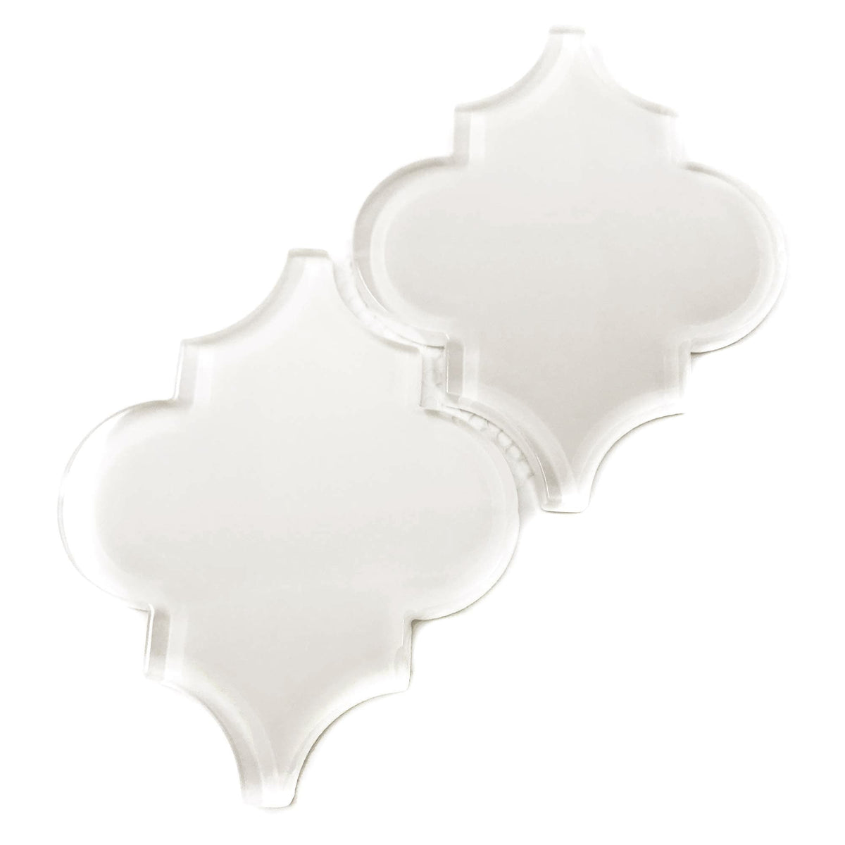 Giorbello (Sample) Glass Arabesque Tiles Alabaster 4-1/2-in x 4-1/2-in Glossy Glass Lantern Mosaic Wall Tile