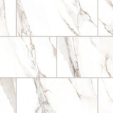 Statuario Crema 12-in x 24-in Polished Porcelain Marble Look Floor and Wall Tile (1.937-sq ft/ Piece)