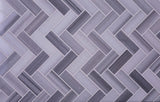 Apollo Tile (Sample) Gray 4-in x 4-in Polished Glass/Metal/Stone Marble Herringbone Floor and Wall Tile