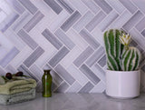 Apollo Tile (Sample) Gray 4-in x 4-in Polished Glass/Metal/Stone Marble Herringbone Floor and Wall Tile