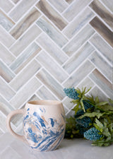 Apollo Tile Aloha Beige 12-in x 12-in Matte Recycled Glass Herringbone Floor and Wall Tile (9.63-sq. ft/ Carton)