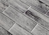 Apollo Tile (Sample) Gray 4-in x 4-in Glossy Glass Brick Wood Look Floor and Wall Tile