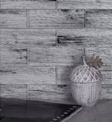 Apollo Tile (Sample) Gray 4-in x 4-in Glossy Glass Brick Wood Look Floor and Wall Tile
