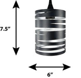 Portfolio 7.5-in H x 6-in W Black Cylinder Pendant Light Shade