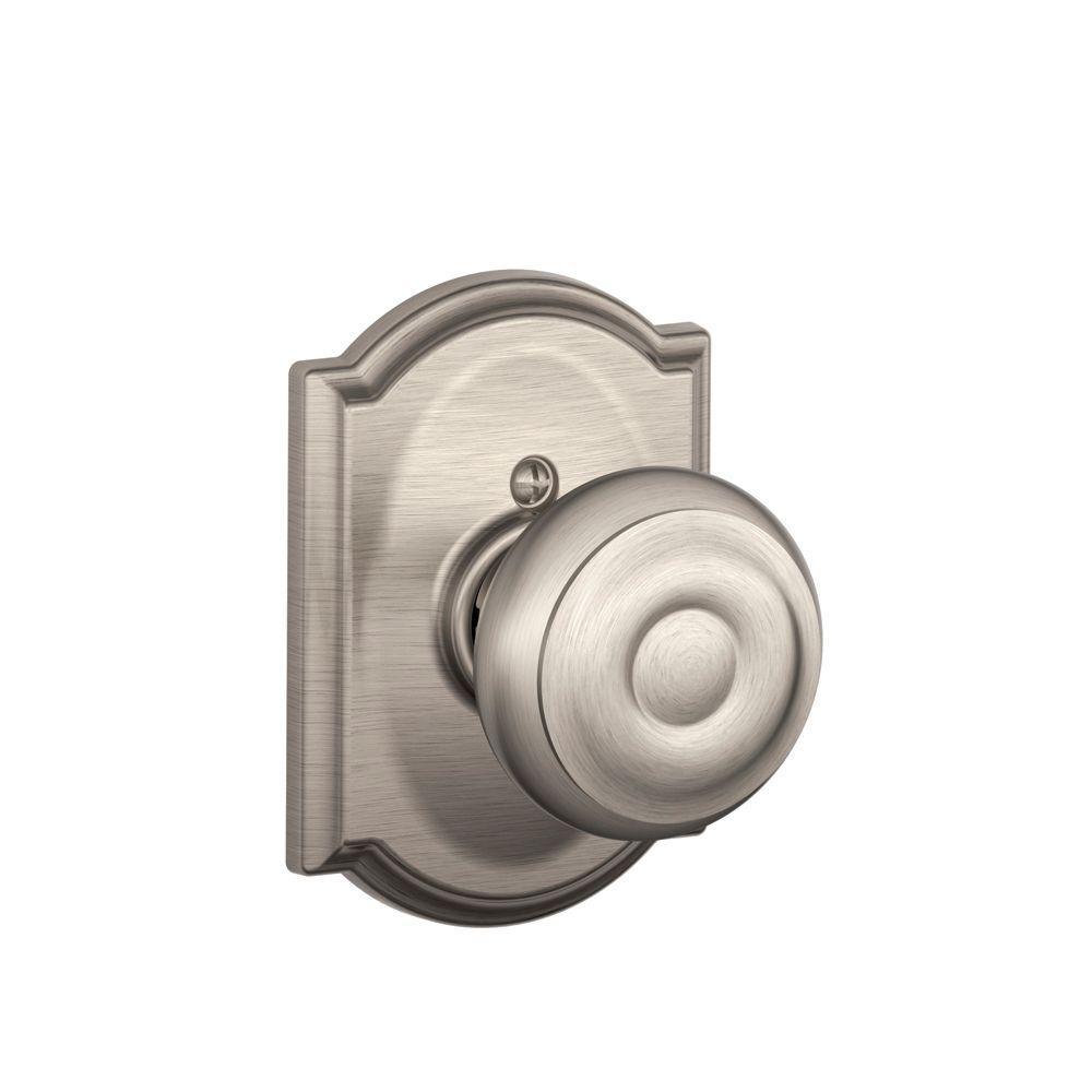 Georgian Aged Bronze Dummy Door Knob with Camelot Trim - Super Arbor