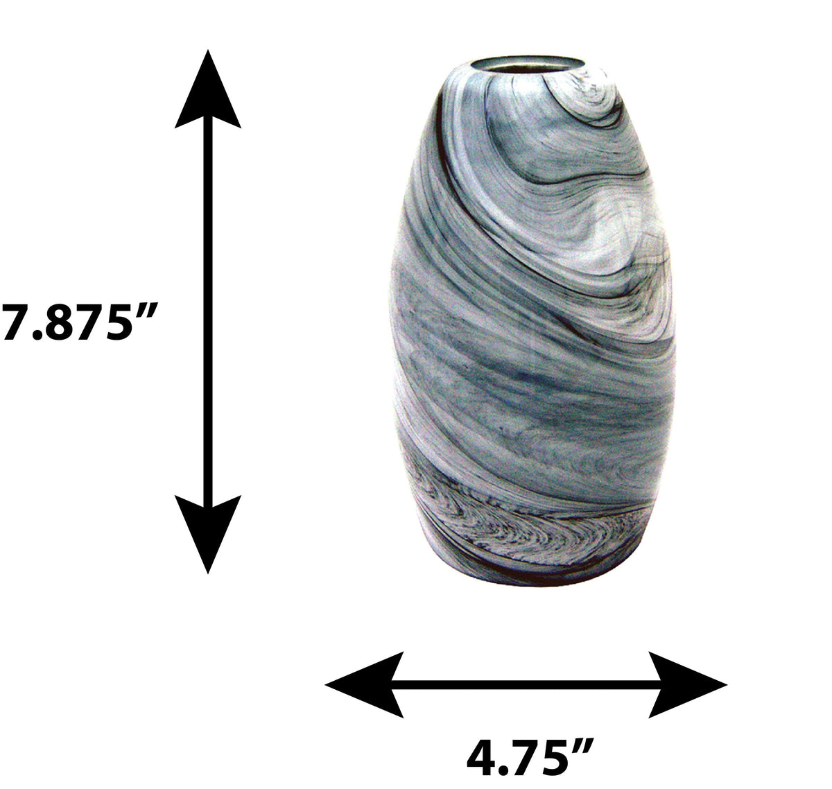 Portfolio 7.88-in H x 4.75-in W Granite Storm Art Glass Cylinder Pendant Light Shade