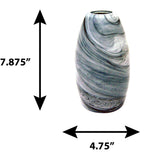 Portfolio 7.88-in H x 4.75-in W Granite Storm Art Glass Cylinder Pendant Light Shade