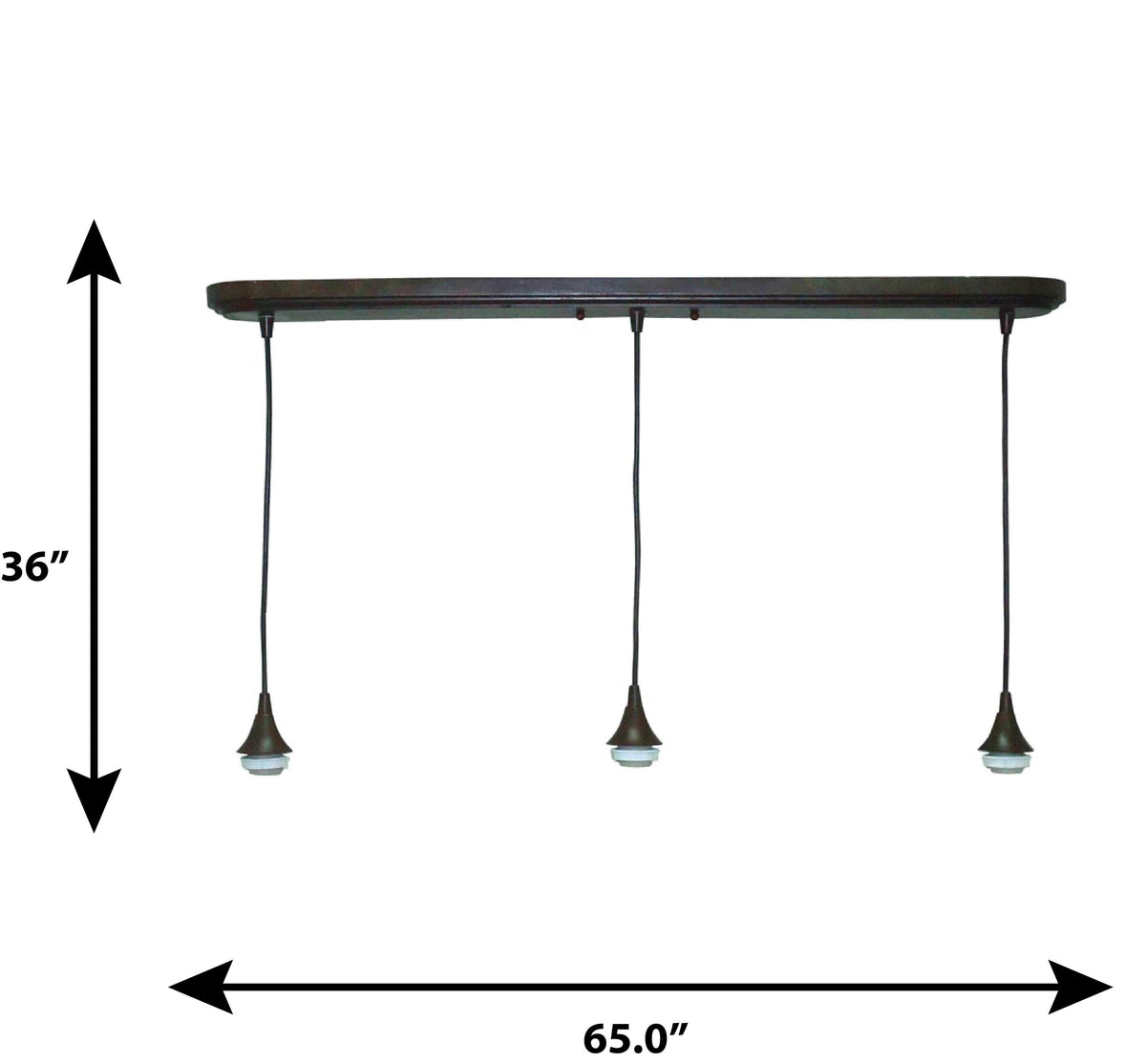 Portfolio Bronze Transitional Linear Pendant Light, 36-in Wide, 3-Light