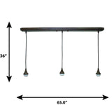 Portfolio Bronze Transitional Linear Pendant Light, 36-in Wide, 3-Light