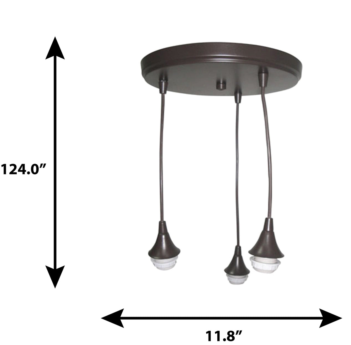 Portfolio French Bronze Transitional Cylinder 3-Light Pendant Canopy – Mix & Match Cluster Round